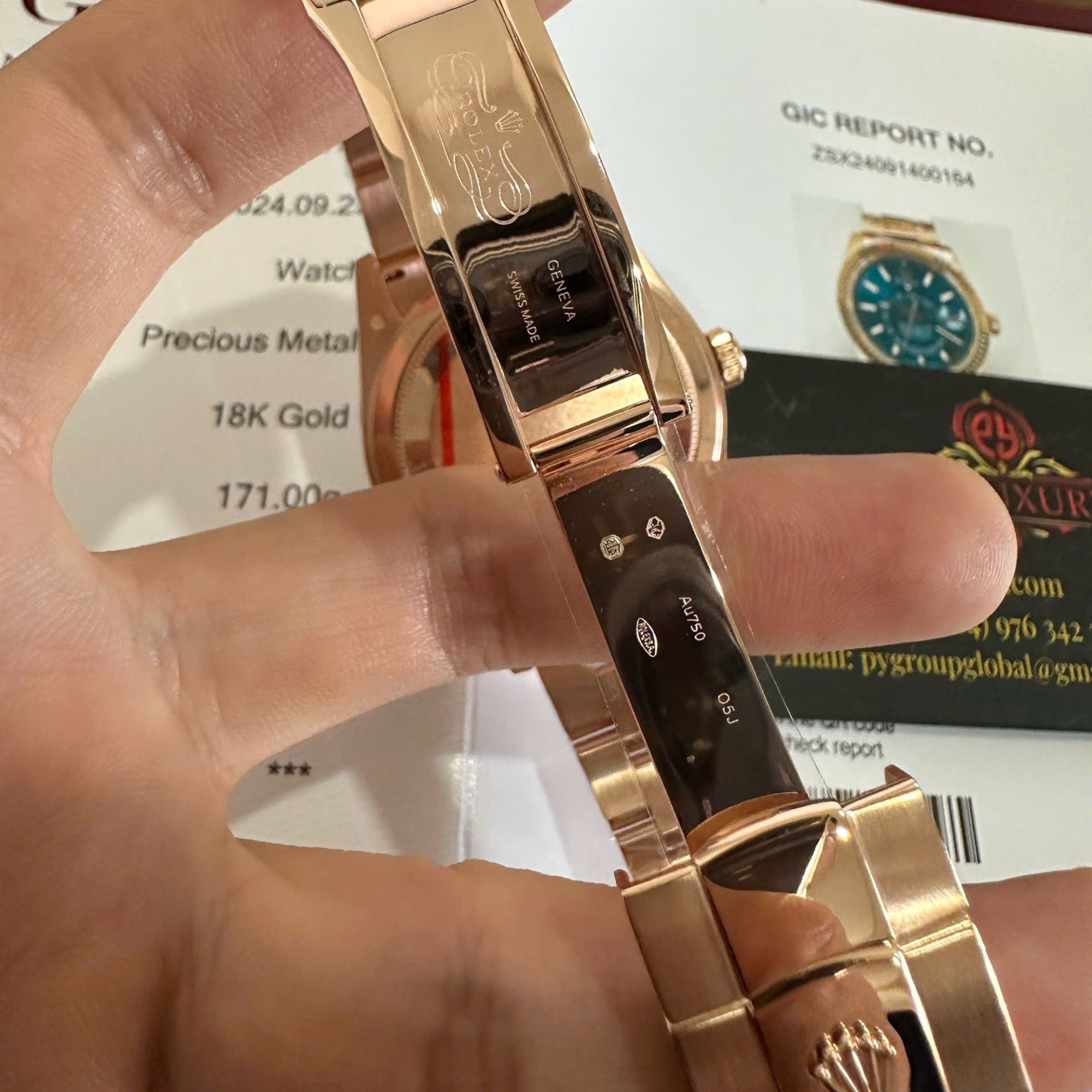 Rolex Sky-Dweller 336935 Blue-Green Index Dial 18K Gold Wrapped Oyster Bracelet Best Replica 42mm - Image 9