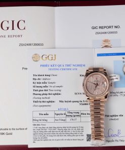 Rolex Day-Date 228235 Sundust Stripe Index Dial 18K Rose Gold Wrapped Best Replica V3 GMF 40mm