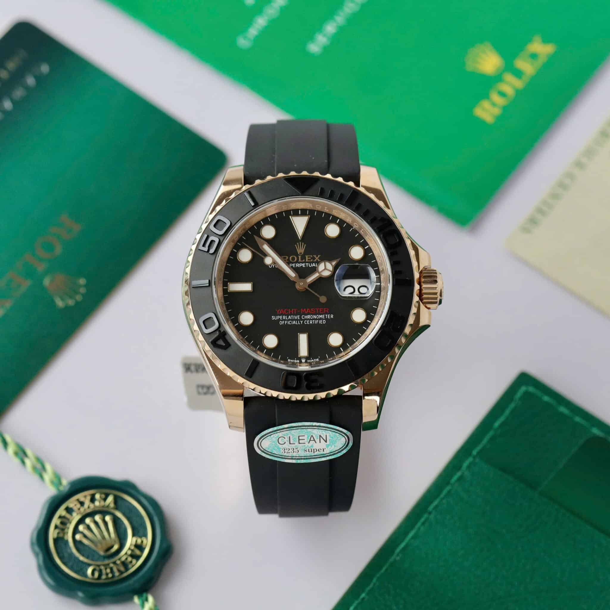 Rolex Yacht-Master 126655 Black Dial 18K Rose Gold Wrapped 1:1 Replica 40mm - Image 2