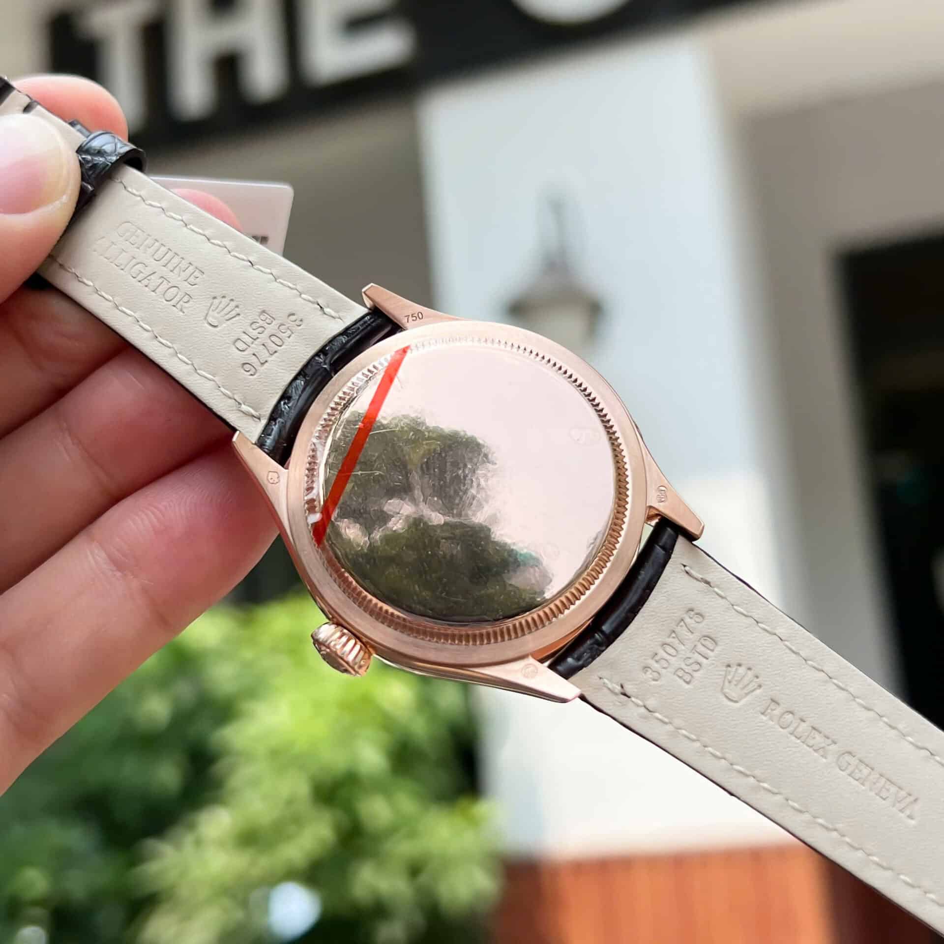 Rolex Cellini Moonphase 50535 18K Rose Gold Wrapped Leather Best Replica 39mm - Image 8