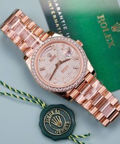 Rolex Day-Date 228345RBR Diamond Pavé 18K Gold Wrapped Custom Moissanite Dial & Bezel GMF V3 40mm