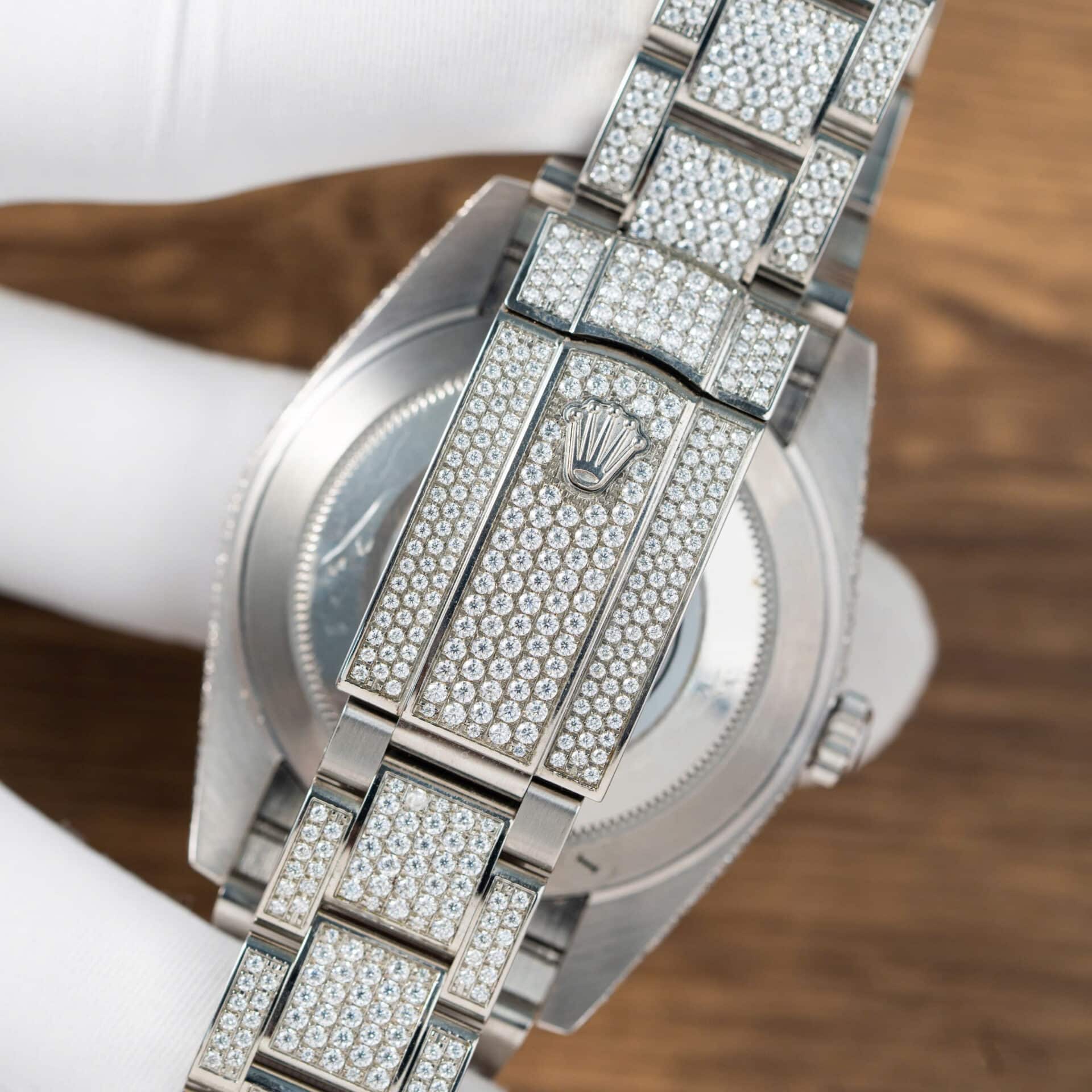 Rolex Datejust Blue Luminous Dial Iced Out Moissanite Best Replica 41mm - Image 11