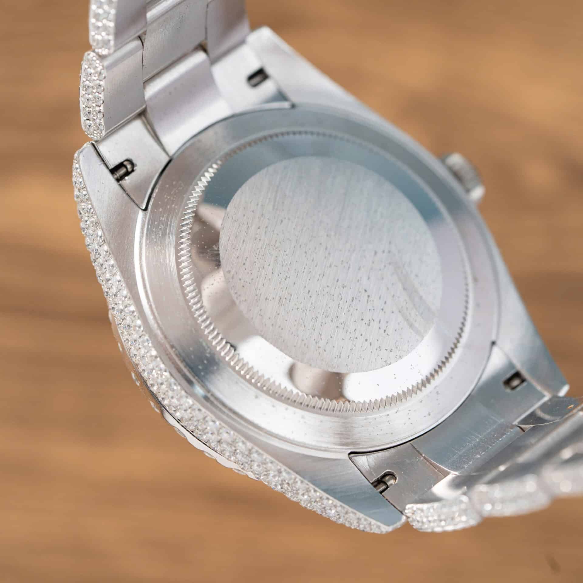 Rolex Datejust Red Roman Dial Iced Out Moissanite Best Replica 41mm - Image 12