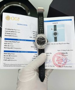 Hublot Classic Fusion Titanium Pavé Black Dial Custom Moissanite Leather Strap Best Replica 33mm