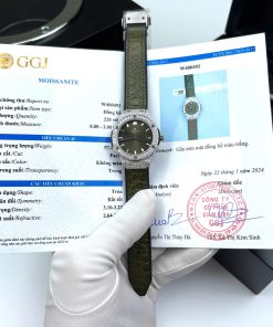 Hublot Classic Fusion Green Titanium Pavé Custom Moissanite Quartz 33mm