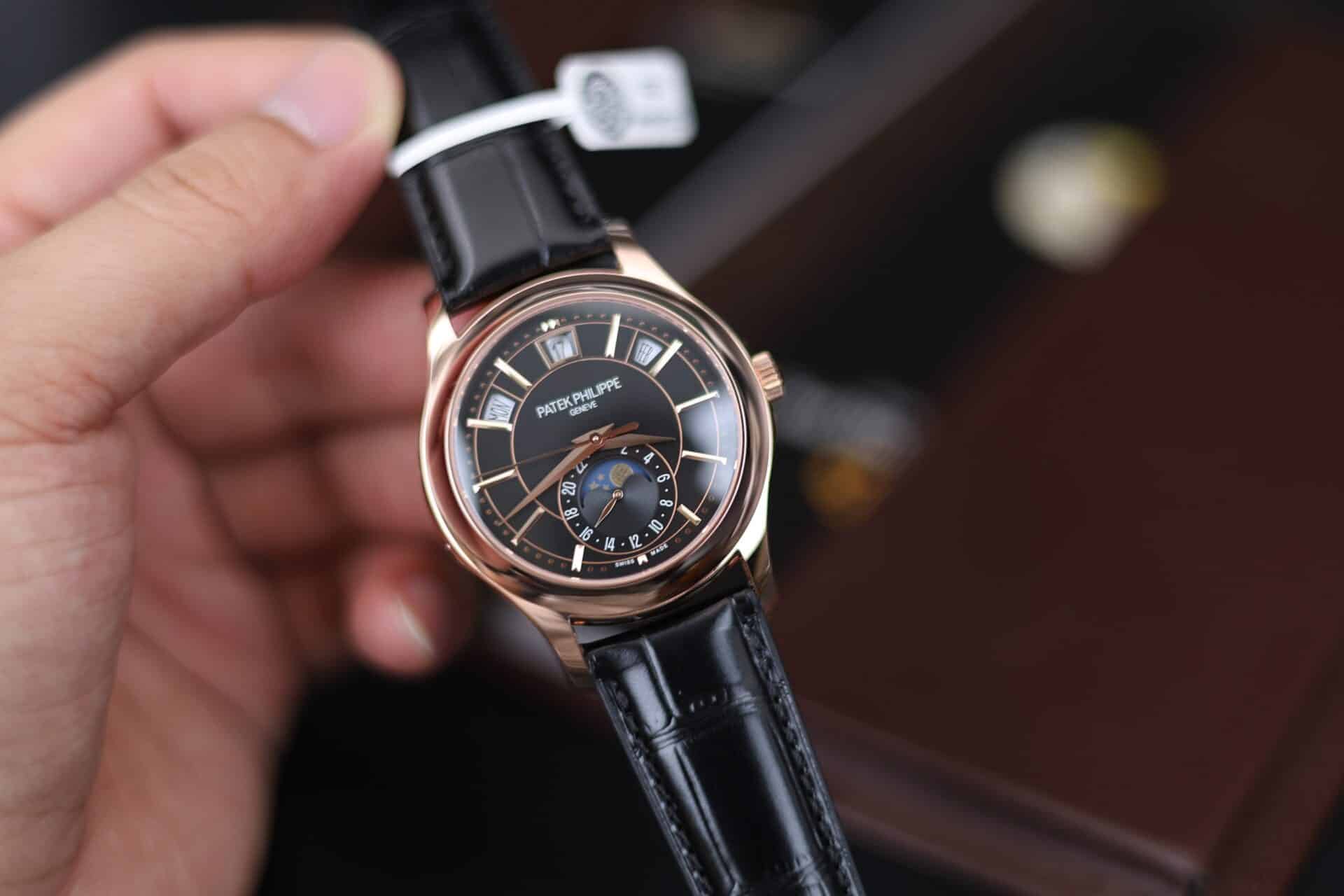 Patek Philippe Complications 5205R Black Dial 18K Rose Gold Wrapped Leather 40mm - Image 2