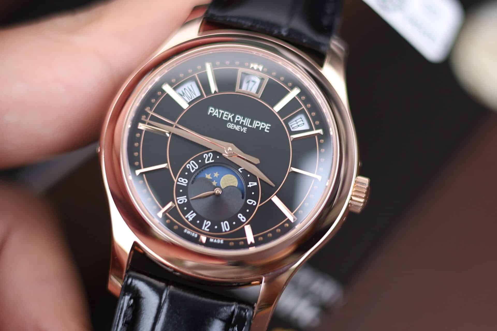 Patek Philippe Complications 5205R Black Dial 18K Rose Gold Wrapped Leather 40mm - Image 6