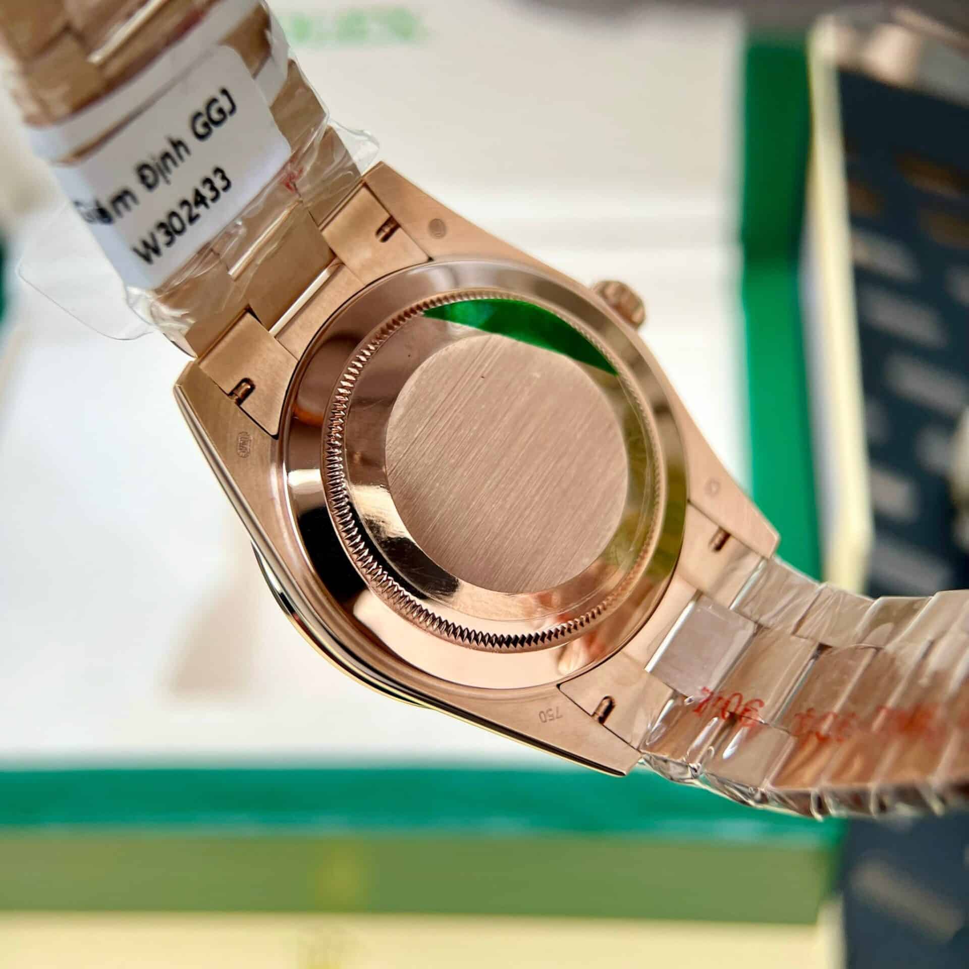 Rolex Day-Date 228398TRU 18K Gold Wrapped Custom Moissanite Dial Ruby Bezel GMF V3 Super Clone 40mm - Image 9