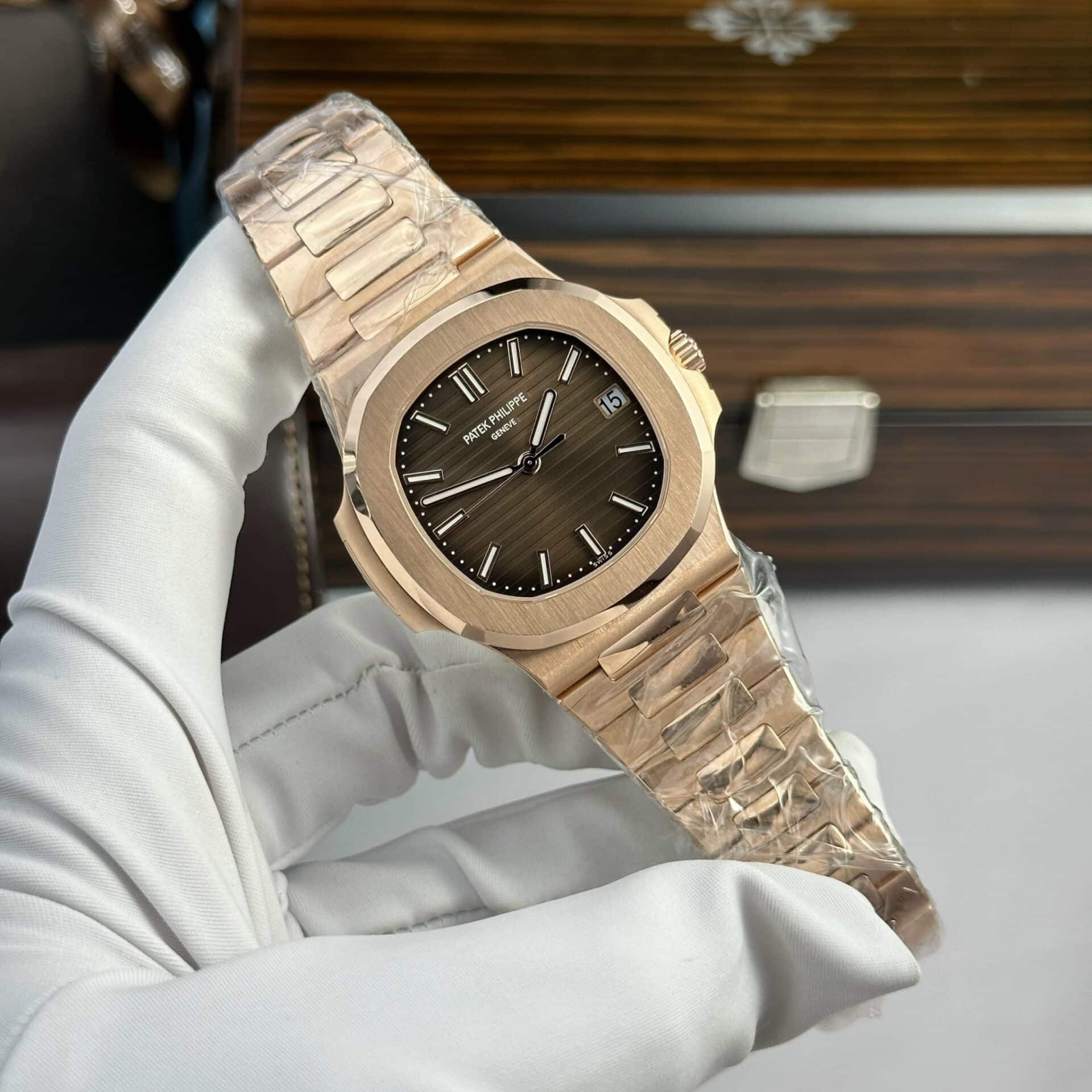 Patek Philippe Nautilus 5711/1R 18K Gold Wrapped Brown Dial Modified Full Options Version Super Clone 40mm - Image 2