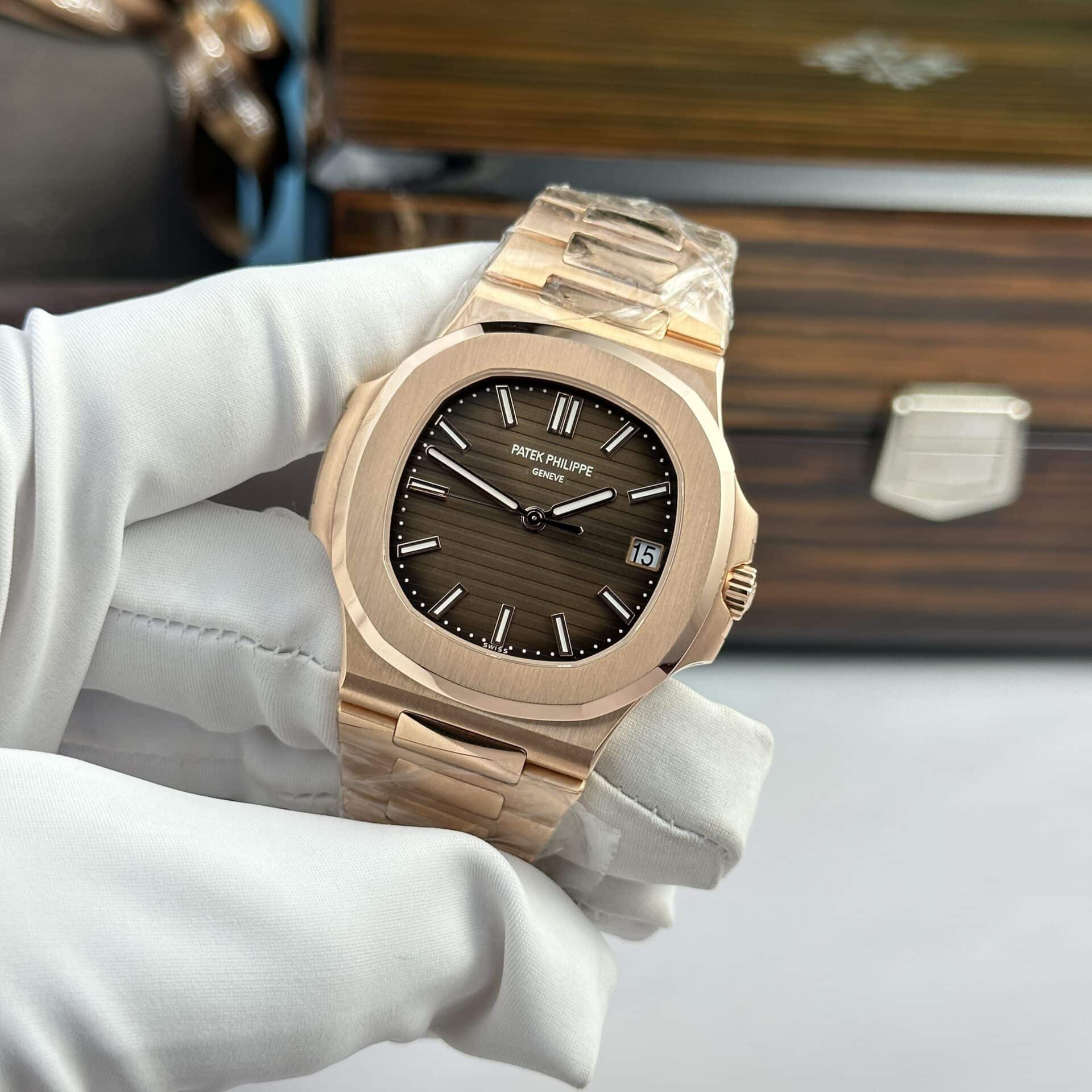 Patek Philippe Nautilus 5711/1R 18K Gold Wrapped Brown Dial Modified Full Options Version Super Clone 40mm - Image 3