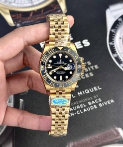 Rolex GMT-Master II 126718GRNR-0001 Yellow Gold Black Dial Jubilee 1:1 Replica Clean Factory 40mm