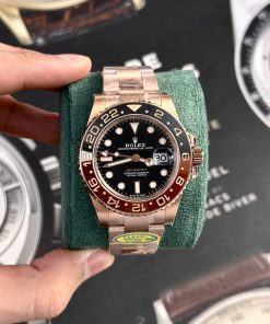Rolex GMT-Master II Root Beer Rose Gold Black Dial Top Quality Replica Clean Factory 40mm